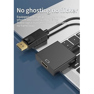 jgd products display port to hdmi adapter 1080p display port dp to hdmi cable male to female port support video amp audio compatible with computer pc monitor projector hdtv not bidirectional