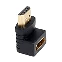 JGD PRODUCTS Gold Plated HDMI Male to Female Converter Connector Adapter 90 Degree L Shape for HDTV, Plasma TV, LED, LCD Etc – Black