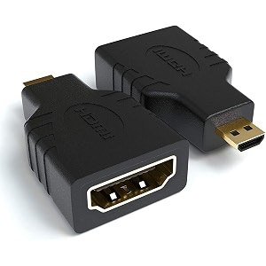 jgd products micro hdmi adapter female type-a to male type-d for raspberry pi 4 gold plated connector converter not for mobile micro-usb - pack of 1