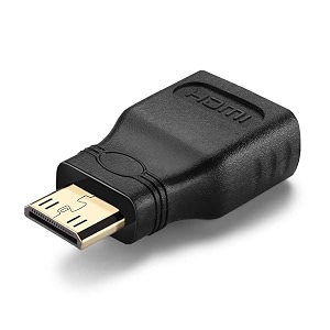 jgd products mini hdmi male to standard hdmi female adapter converter plug black - not compatible with mobile phones