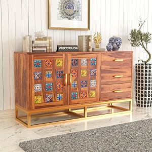 sideboard cabinet for living room  wooden storage cabinet with drawer  buffet cabinet amp sideboard  kitchen crockery cabinet for dining room furniture honey finish