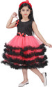 JhilikGarments Girls Midi/Knee Length Festive/Wedding Dress (Black, Sleeveless)