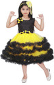 JhilikGarments Girls Midi/Knee Length Festive/Wedding Dress (Yellow, Sleeveless)