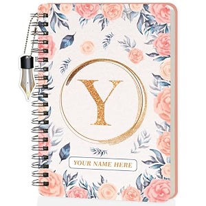 jhingalala diaries - a5 hardbound initial letter y wiro notebook diary with customise name i personalise spiral notebook with planner and calendar 2024 i 160 undated ruled pages initial y