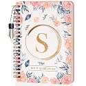Jhingalala Diaries - A5 Hardbound Initial Letter S Wiro Notebook Diary with Customise Name I Personalise Spiral Notebook With Planner and Calendar 2024 I 160 Undated Ruled Pages (Initial S)