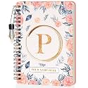 Jhingalala Diaries - A5 Hardbound Initial Letter P Wiro Notebook Diary with Customise Name I Personalise Spiral Notebook With Planner and Calendar 2024 I 160 Undated Ruled Pages (Initial P)