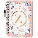 Jhingalala Diaries - A5 Hardbound Initial Letter Z Wiro Notebook Diary with Customise Name I Personalise Spiral Notebook With Planner and Calendar 2024 I 160 Undated Ruled Pages (Initial Z)