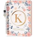 Jhingalala Diaries - A5 Hardbound Initial Letter K Wiro Notebook Diary with Customise Name I Personalise Spiral Notebook With Planner and Calendar 2024 I 160 Undated Ruled Pages (Initial K)