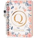 Jhingalala Diaries - A5 Hardbound Initial Letter Q Wiro Notebook Diary with Customise Name I Personalise Spiral Notebook With Planner and Calendar 2024 I 160 Undated Ruled Pages (Initial Q)