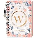 Jhingalala Diaries - A5 Hardbound Initial Letter W Wiro Notebook Diary with Customise Name I Personalise Spiral Notebook With Planner and Calendar 2024 I 160 Undated Ruled Pages (Initial W)