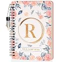 Jhingalala Diaries - A5 Hardbound Initial Letter R Wiro Notebook Diary with Customise Name I Personalise Spiral Notebook With Planner and Calendar 2024 I 160 Undated Ruled Pages (Initial R)