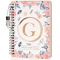 Jhingalala Diaries - A5 Hardbound Initial Letter G Wiro Notebook Diary with Customise Name I Personalise Spiral Notebook With Planner and Calendar 2024 I 160 Undated Ruled Pages (Initial G)