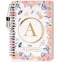 Jhingalala Diaries - A5 Hardbound Initial Letter A Wiro Notebook Diary with Customise Name I Personalise Spiral Notebook With Planner and Calendar 2024 I 160 Undated Ruled Pages (Initial A)