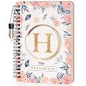 Jhingalala Diaries - A5 Hardbound Initial Letter H Wiro Notebook Diary with Customise Name I Personalise Spiral Notebook With Planner and Calendar 2024 I 160 Undated Ruled Pages (Initial H)