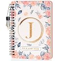 Jhingalala Diaries - A5 Hardbound Initial Letter J Wiro Notebook Diary with Customise Name I Personalise Spiral Notebook With Planner and Calendar 2024 I 160 Undated Ruled Pages (Initial J)