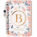 Jhingalala Diaries - A5 Hardbound Initial Letter B Wiro Notebook Diary with Customise Name I Personalise Spiral Notebook With Planner and Calendar 2024 I 160 Undated Ruled Pages (Initial B)