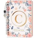 Jhingalala Diaries - A5 Hardbound Initial Letter C Wiro Notebook Diary with Customise Name I Personalise Spiral Notebook With Planner and Calendar 2024 I 160 Undated Ruled Pages (Initial C)
