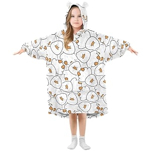 wearable blankets for kids soft warm cozy oversized blanket hoodie gifts 3-14 y boys girls teens with pocket