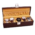 Polyurethane Croco Finish Faux Pu Watch Box For 5 Watches (Brown Croco)