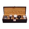 Croco Finish Faux PU Watch Box for 5 Watches (Black Croco)