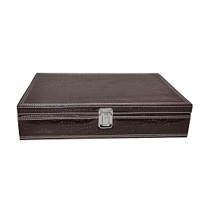 croco look faux pu dual stitching men and women watch boxwatch casewatch organizer for 12 watches brown deco