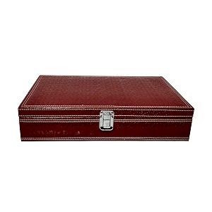 croco look faux pu dual stitching men and women watch boxwatch casewatch organizer for 12 watches burgundy deco