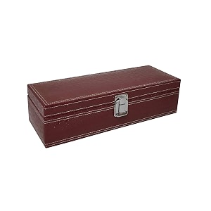 croco look faux pu dual stitching men and women watch boxwatch casewatch organizer for 5 watches burgundy croco