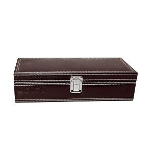 croco look faux pu dual stitching men and women watch boxwatch casewatch organizer for 5 watches brown croco