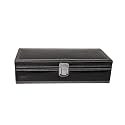 Croco Look Faux Pu Dual Stitching Men and Women Watch Box/Watch Case/Watch Organizer for 5 Watches (Black Croco)
