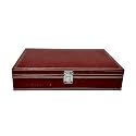 Croco Look Faux Pu Dual Stitching Men and Women Watch Box/Watch Case/Watch Organizer for 12 Watches (Burgundy Deco)