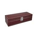 Croco Look Faux Pu Dual Stitching Men and Women Watch Box/Watch Case/Watch Organizer for 5 Watches (Burgundy Croco)