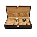 Crocodile Finish Faux PU Watch Box For 12 Watches (Black Croco)
