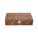 Men and Women Distress Finish Canvas Watch Box/Watch Case/Watch Organizer for 12 Watches (Caramel Brown)