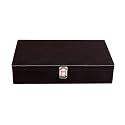 Men and Women Distress Finish Canvas Watch Box/Watch Case/Watch Organizer for 12 Watches (Black)
