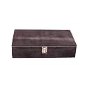 Men and Women Distress Finish Canvas Watch Box/Watch Case/Watch Organizer for 12 Watches (Grey)