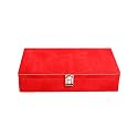 Men and Women Distress Finish Canvas Watch Box/Watch Case/Watch Organizer for 12 Watches (Red)