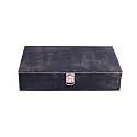Men and Women Distress Finish Canvas Watch Box/Watch Case/Watch Organizer for 12 Watches (Combat Blue)