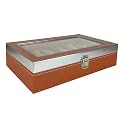 Men and Women Premium Transparent Glass Top Watch Box/Watch Organizer/Watch case for 12 Watches (Tan, Sliver)
