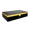 Men and Women Premium Transparent Glass Top Watch Box/Watch Organizer/Watch case for 12 Watches (Black, Gold)