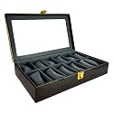 Men and Women Premium Watch Box/Watch Organizer/Watch case for 12 Watches (Black, Grey)