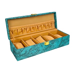 men and women premium wrist watch storage boxdisplay case organizerwatch boxwatch organizerwatch case for 5 watches teal