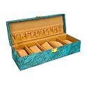 Men and Women Premium Wrist Watch Storage Box/Display Case Organizer/Watch Box/Watch Organizer/Watch case for 5 Watches (Teal)