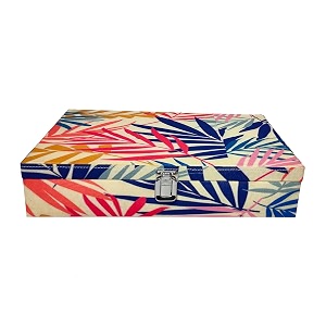 men and women vibrant print watch boxwatch casewatch organizer for 12 watches white leaf