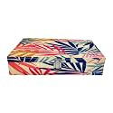 Men and Women Vibrant Print Watch Box/Watch Case/Watch Organizer for 12 Watches (White Leaf)