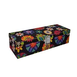 vibrant print men and women watch case watch box  watch organizer for 5 watches multi flower