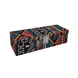 vibrant print men and women watch case watch box  watch organizer for 5 watches feather