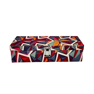 vibrant print men and women watch case watch box  watch organizer for 5 watches abstract