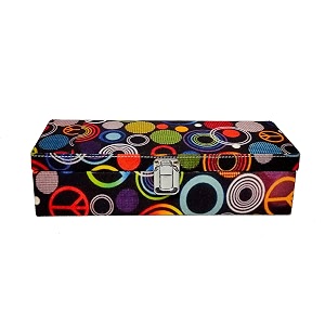 vibrant print men and women watch case watch box  watch organizer for 5 watches peace