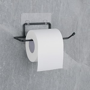 jialto 1 pcs self adhesive gi steel toilet paper holder self adhesivetoilet paper roll holdertissue paper roll holder for bathroomnepkin holdertowel holder black