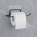 JIALTO 1 Pcs Self Adhesive GI Steel Toilet Paper Holder Self Adhesive/Toilet Paper Roll Holder/Tissue Paper Roll Holder for Bathroom/Nepkin Holder/Towel Holder (Black)